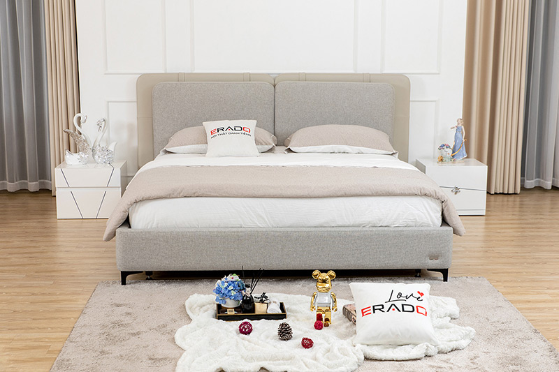 Giường ngủ vải phối da mã G-AT11A